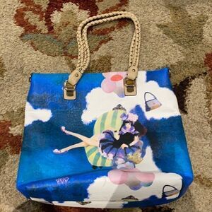 ❤️ Rare Painted “Lady In Cloud” Large Purse ❤️
